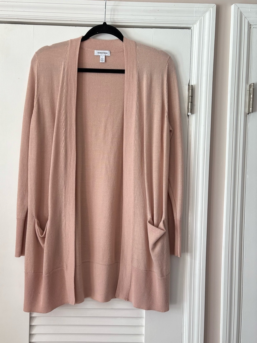 NWOT Nordstrom Blush Pink Longline Open Front Cardigan (Women’s Size S)